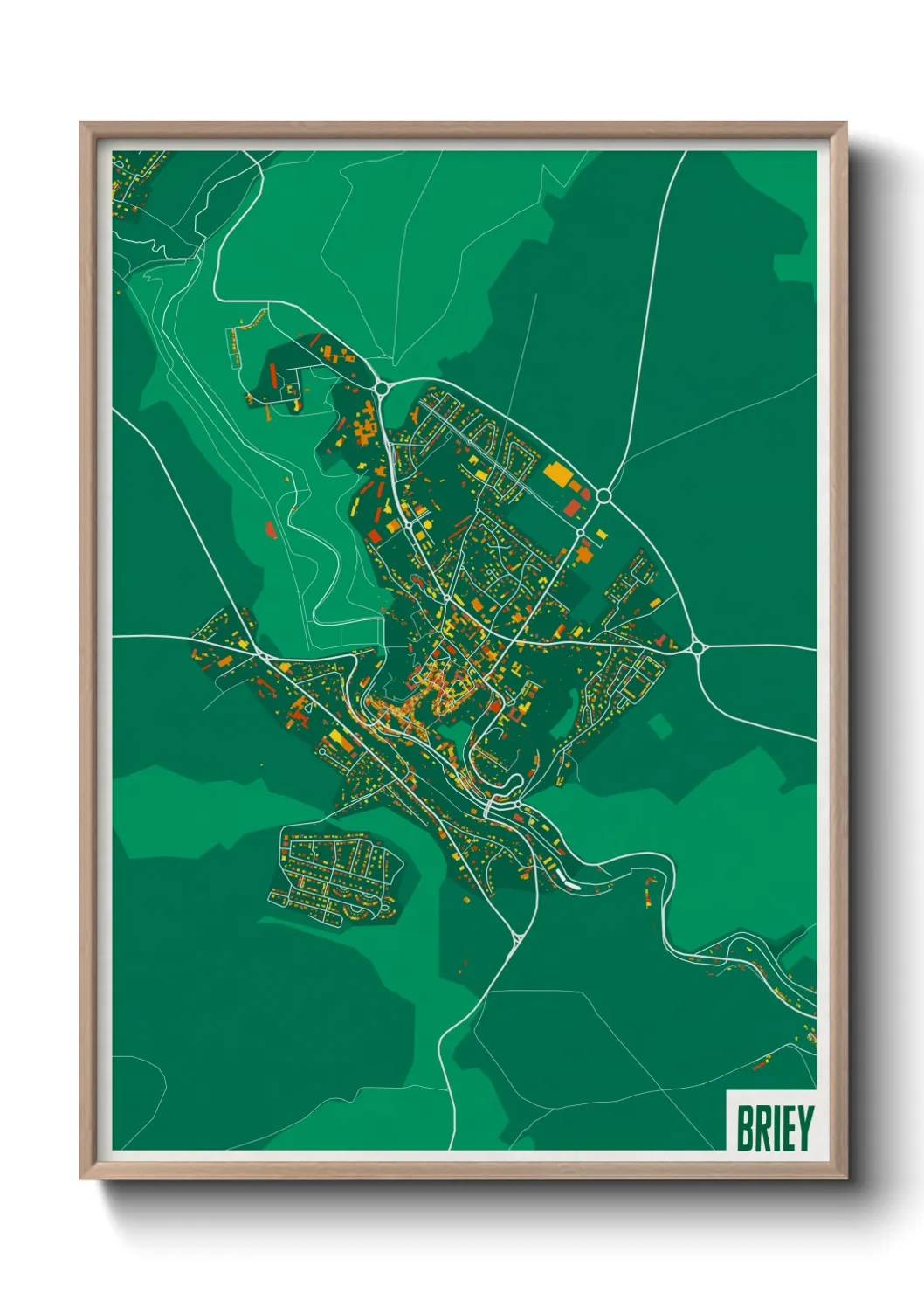 Une affiche de carte sur Briey