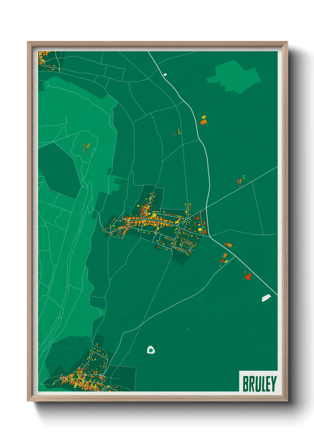 Une affiche de carte sur Bruley