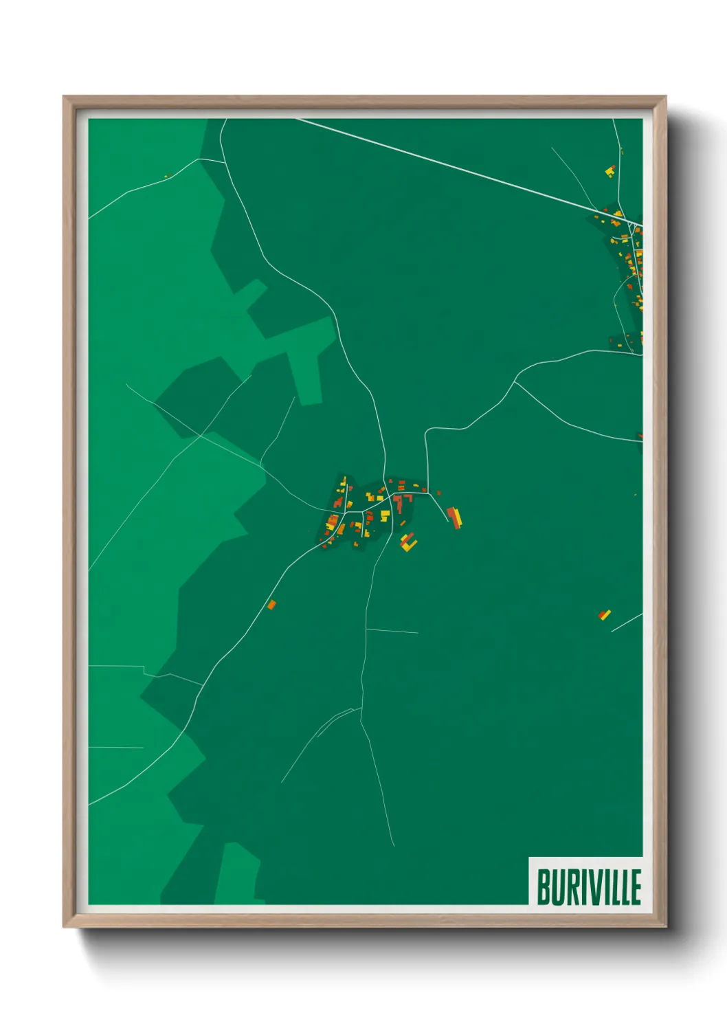 Une affiche de carte sur Buriville