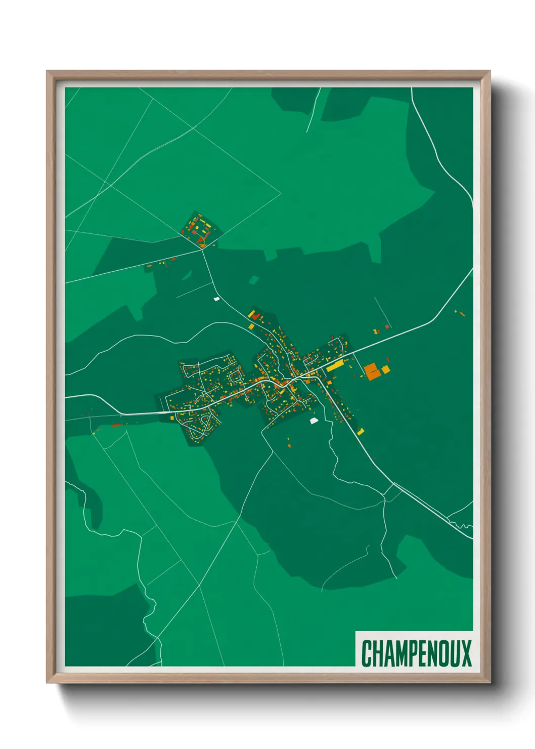 Une affiche de carte sur Champenoux