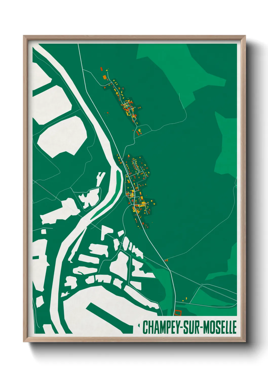 Une affiche de carte sur Champey-sur-Moselle