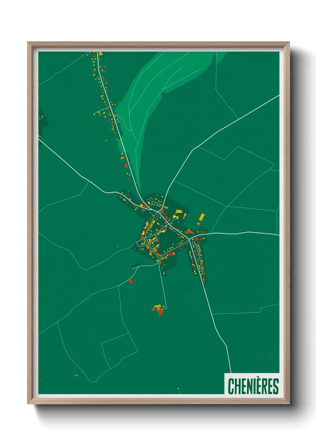 Une affiche de carte sur Chenières
