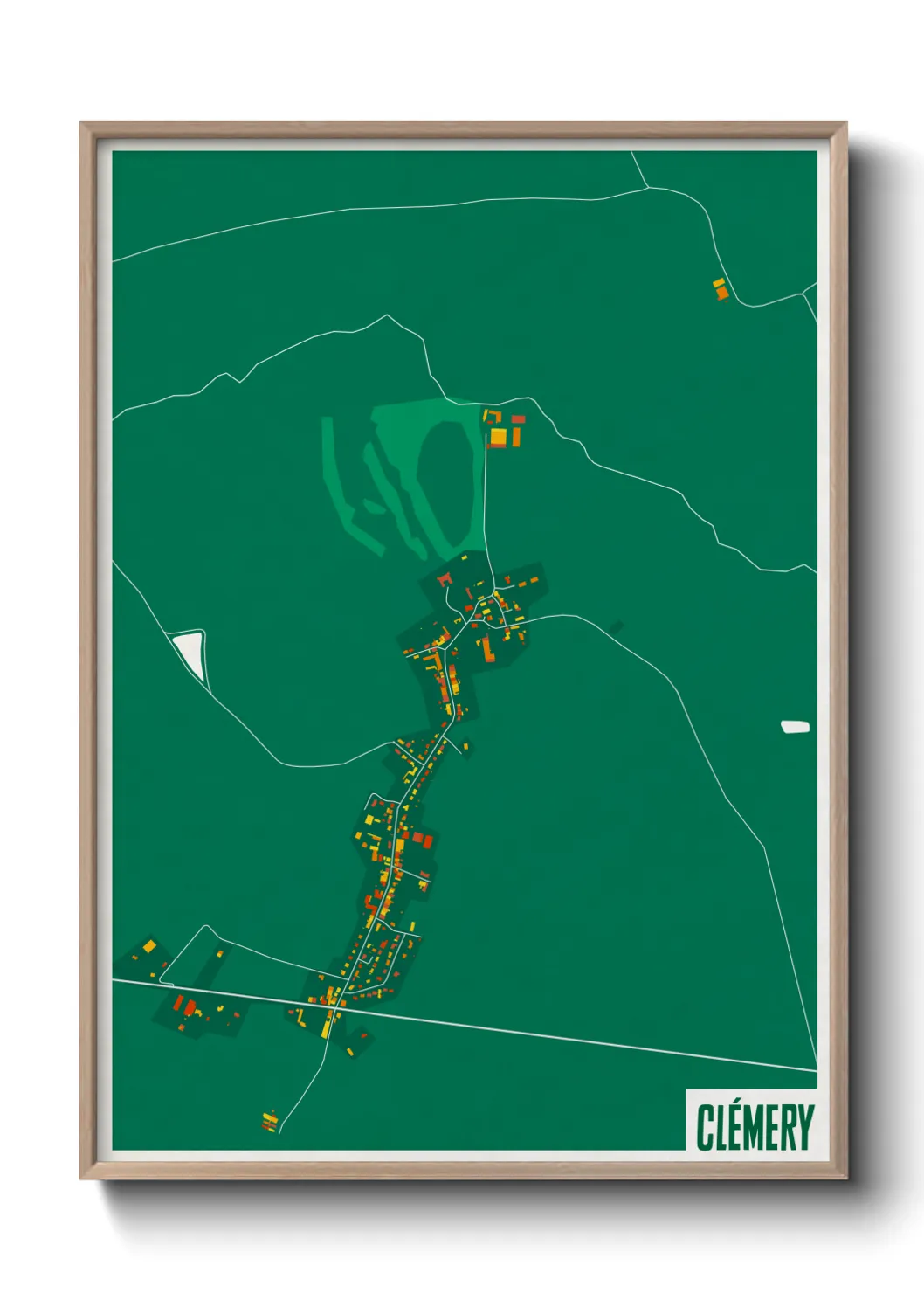 Une affiche de carte sur Clémery