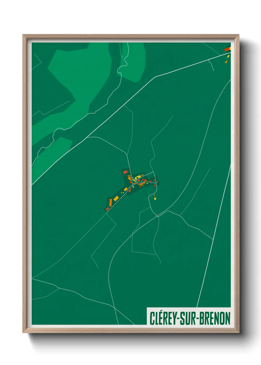Une affiche de carte sur Clérey-sur-Brenon