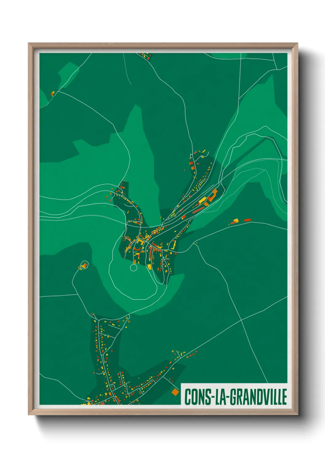Une affiche de carte sur Cons-la-Grandville