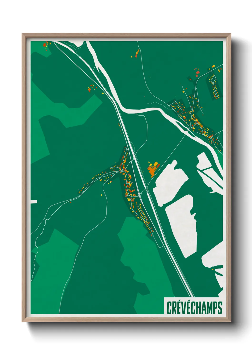 Une affiche de carte sur Crévéchamps