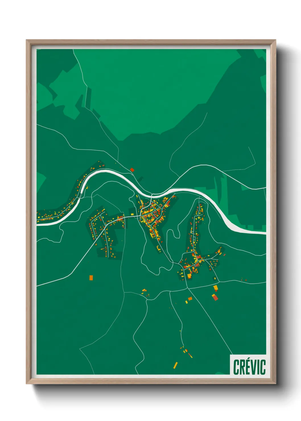 Une affiche de carte sur Crévic
