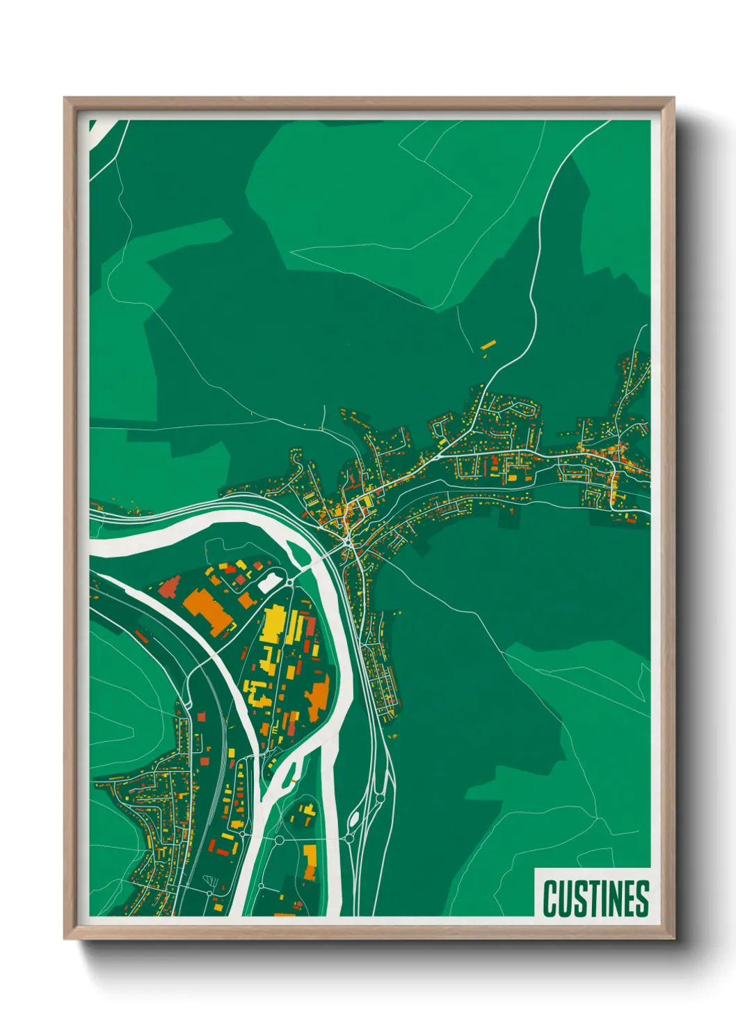 Une affiche de carte sur Custines