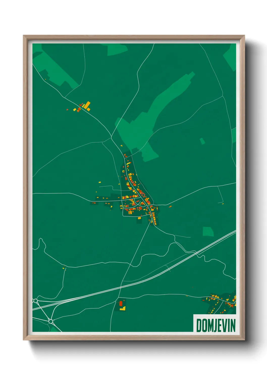 Une affiche de carte sur Domjevin