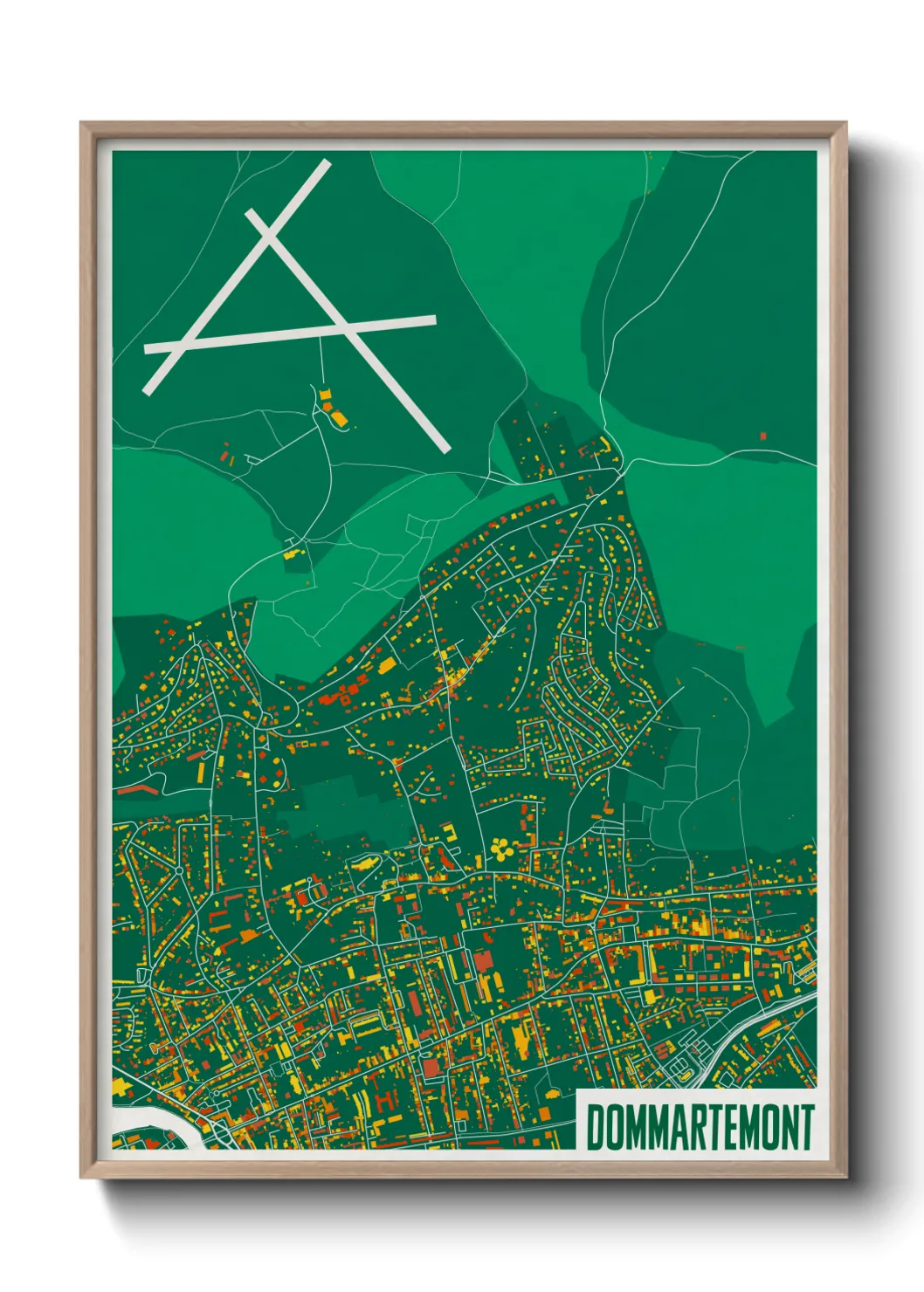 Une affiche de carte sur Dommartemont