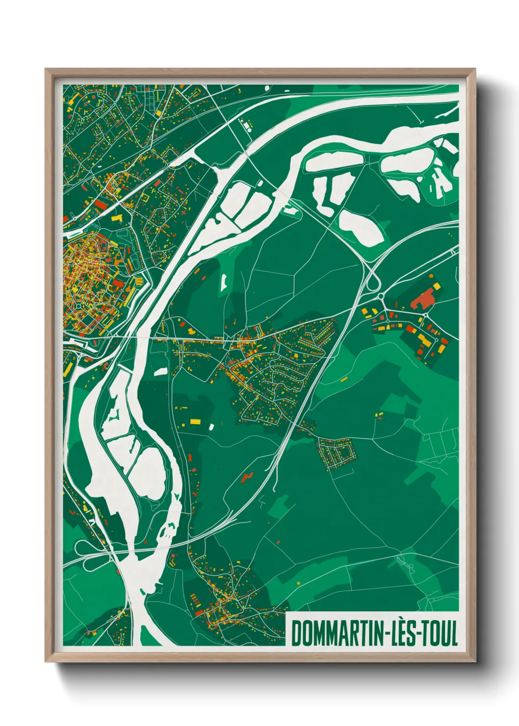 Une affiche de carte sur Dommartin-lès-Toul