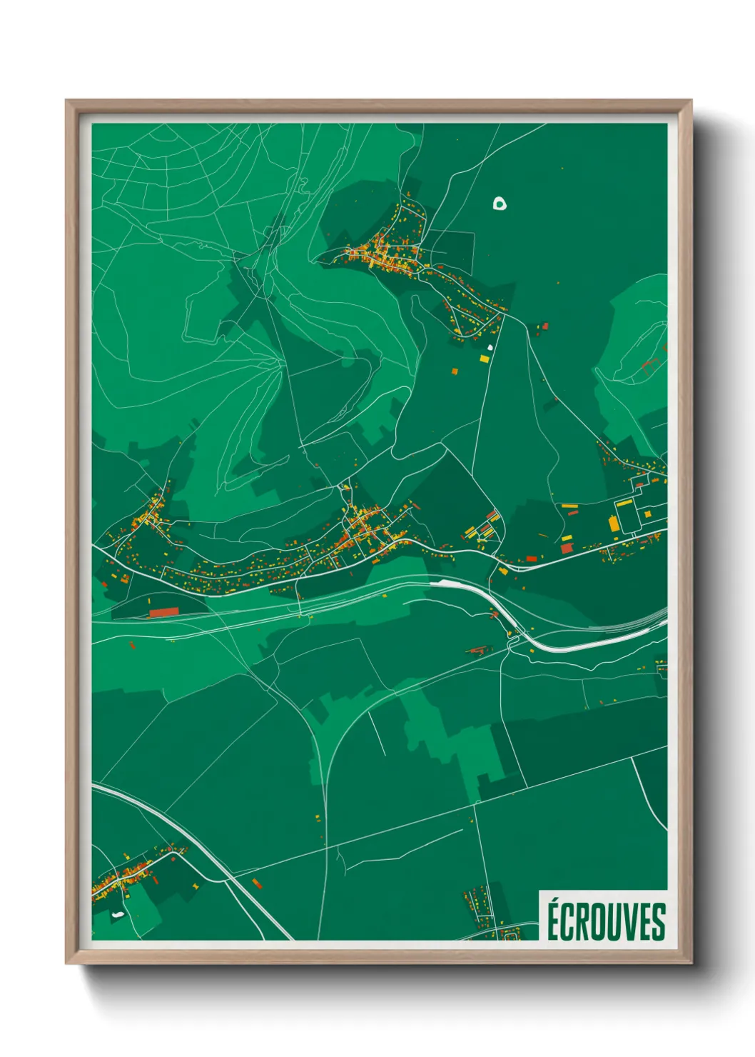 Une affiche de carte sur Écrouves