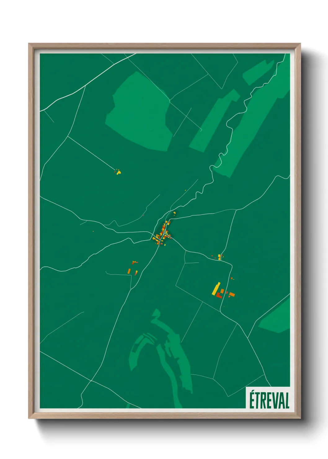 Une affiche de carte sur Étreval