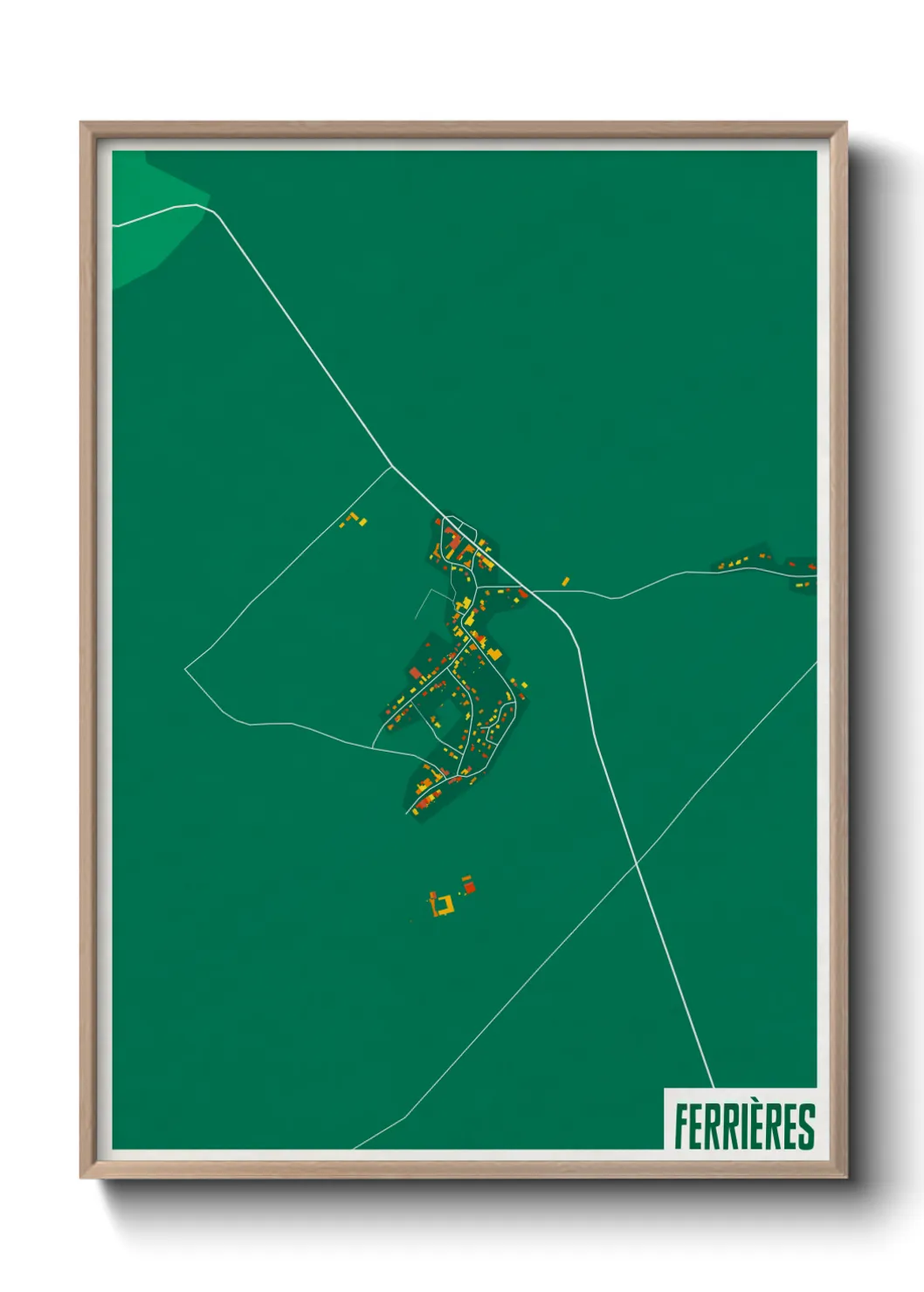 Une affiche de carte sur Ferrières
