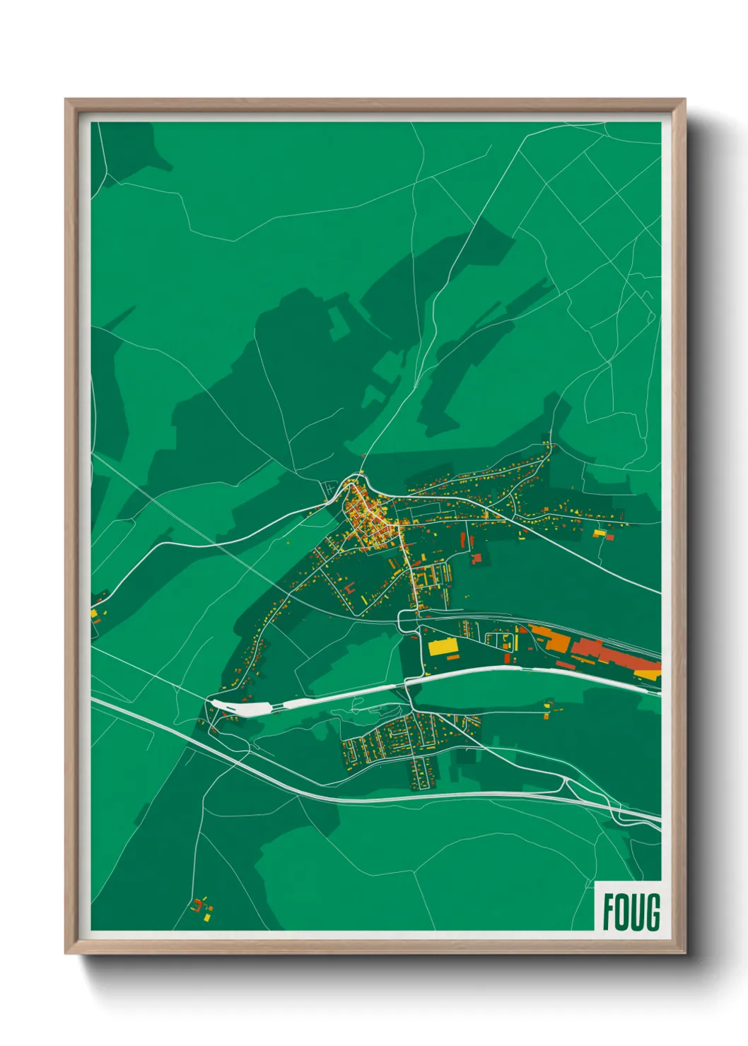 Une affiche de carte sur Foug