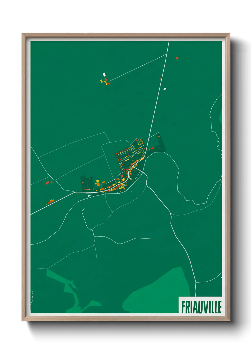 Une affiche de carte sur Friauville