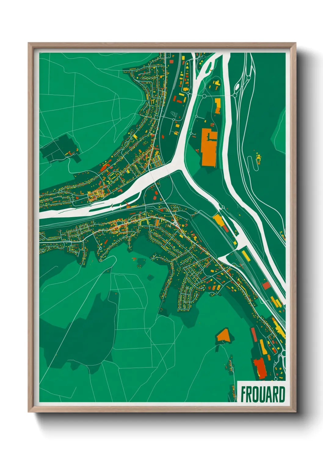 Une affiche de carte sur Frouard