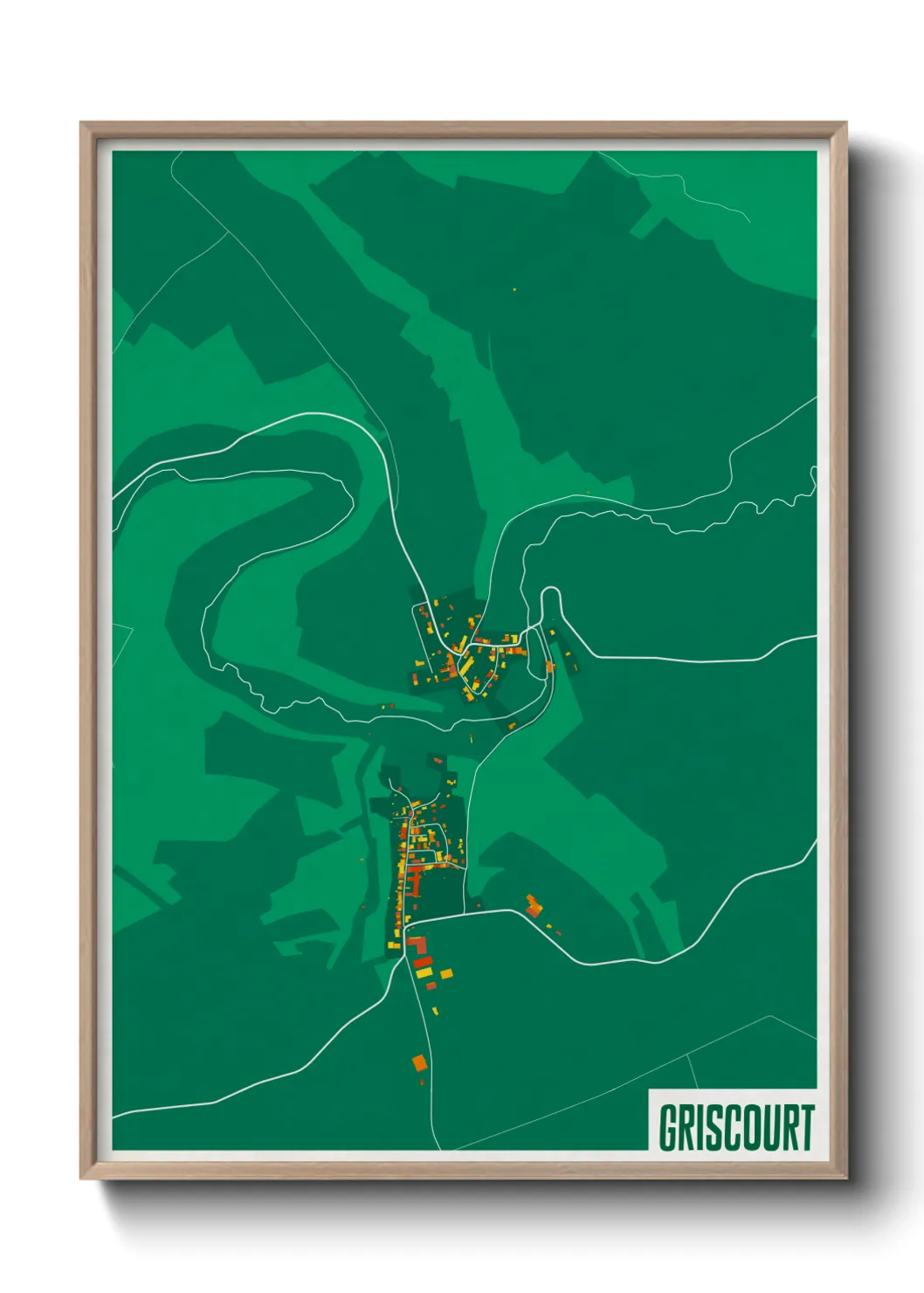 Une affiche de carte sur Griscourt
