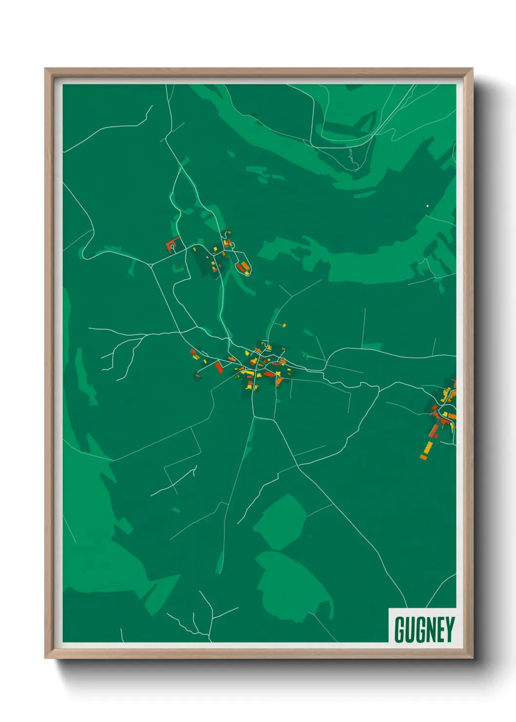 Une affiche de carte sur Gugney