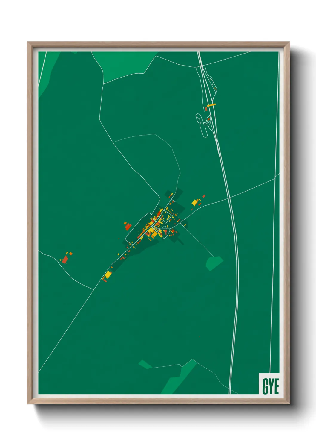 Une affiche de carte sur Gye