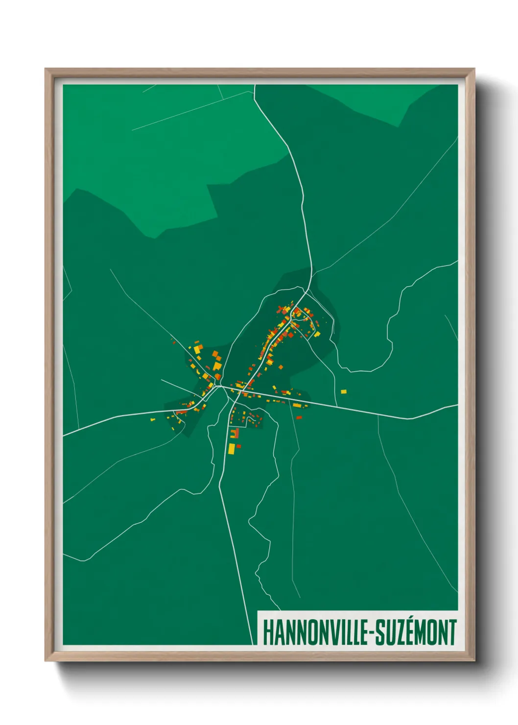 Une affiche de carte sur Hannonville-Suzémont