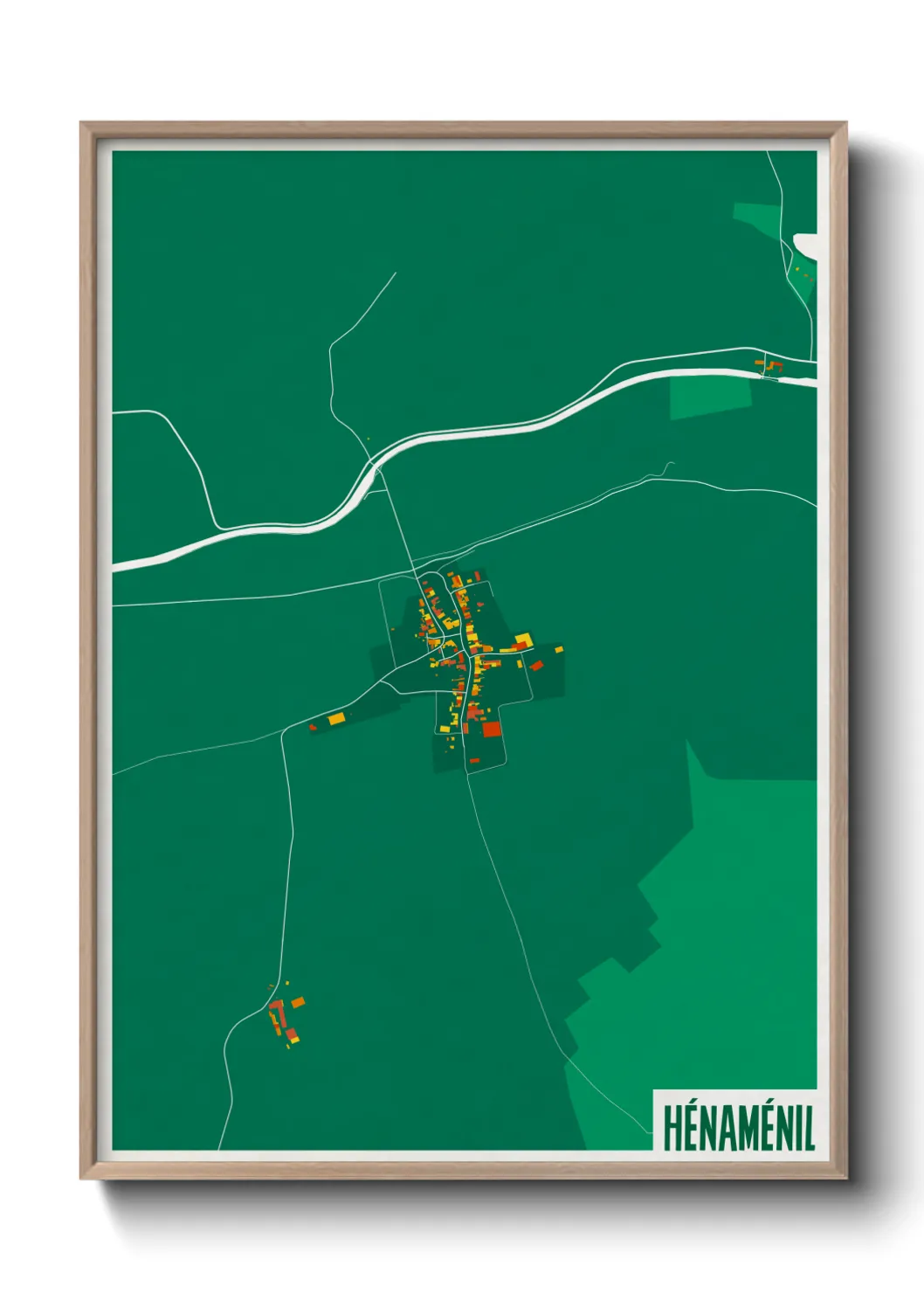 Une affiche de carte sur Hénaménil