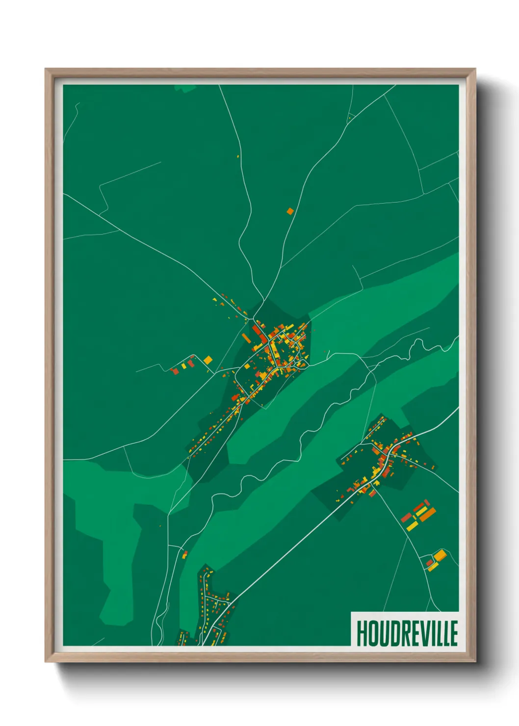 Une affiche de carte sur Houdreville