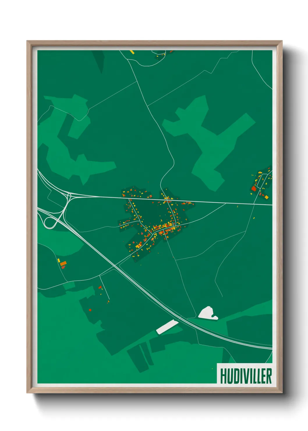 Une affiche de carte sur Hudiviller