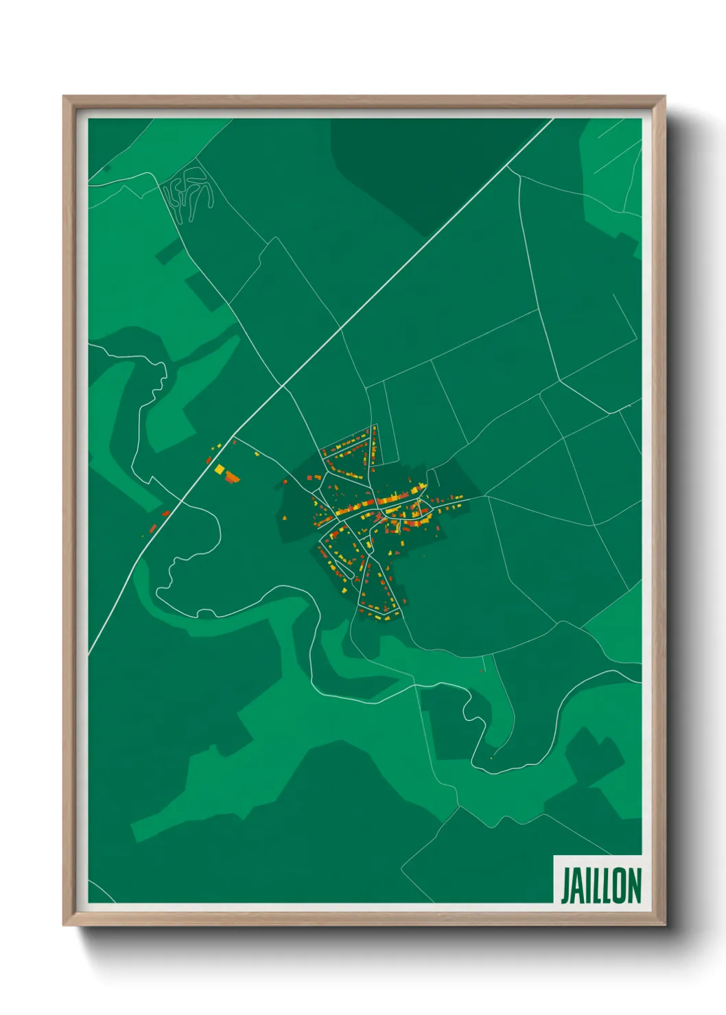 Une affiche de carte sur Jaillon