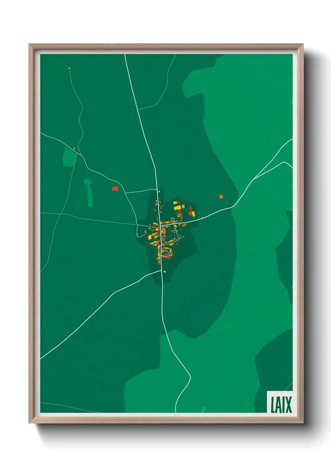 Une affiche de carte sur Laix