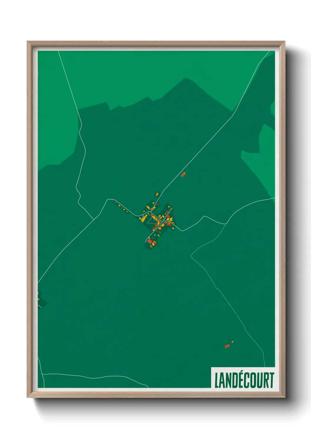 Une affiche de carte sur Landécourt