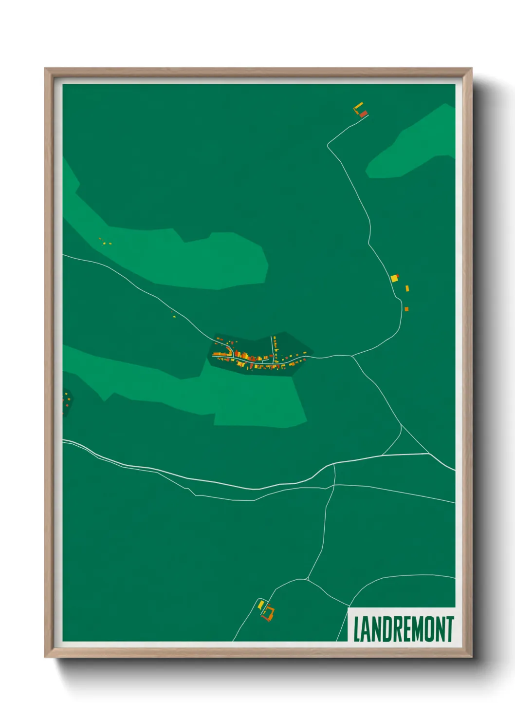 Une affiche de carte sur Landremont