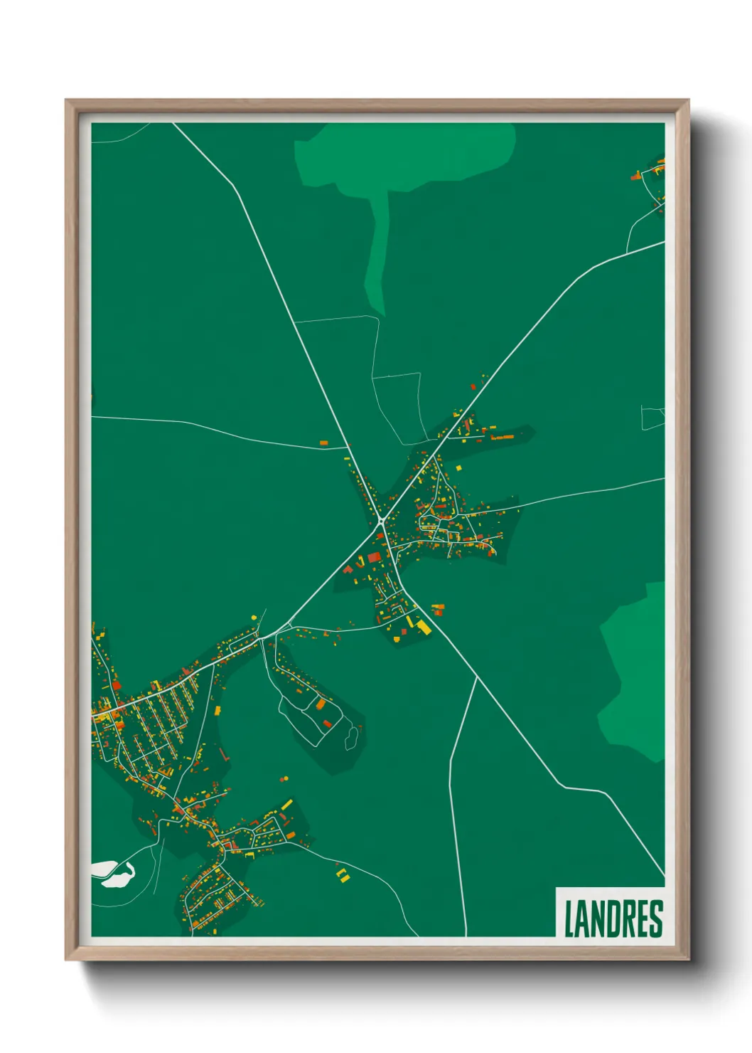 Une affiche de carte sur Landres