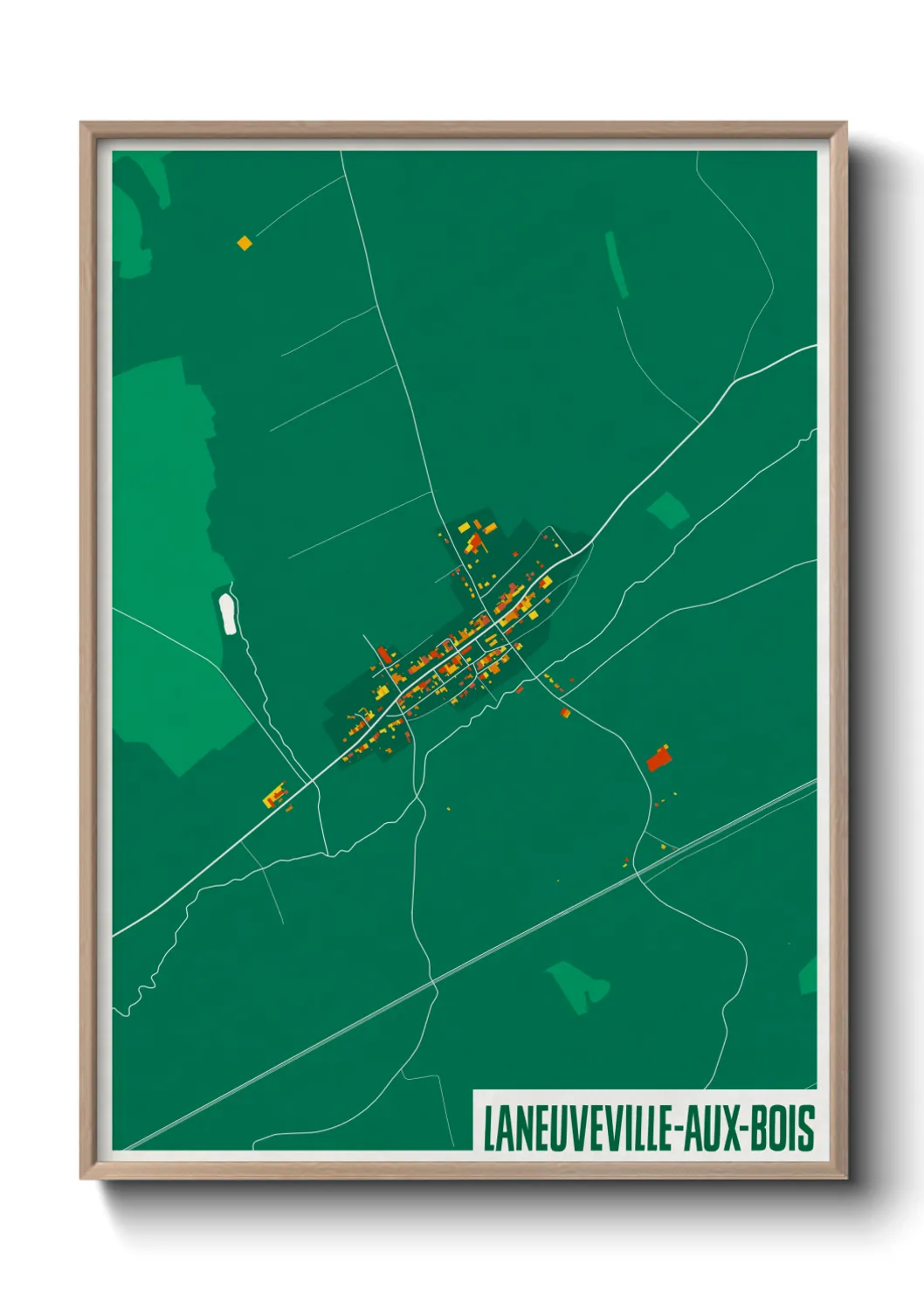 Une affiche de carte sur Laneuveville-aux-Bois
