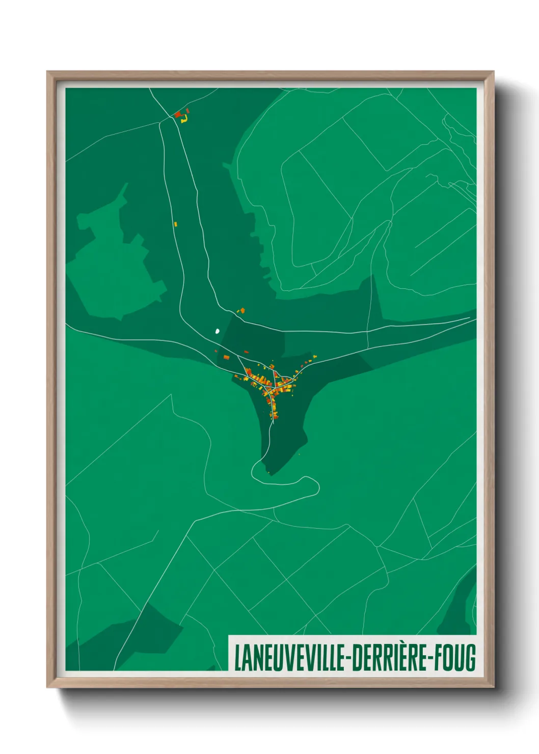 Une affiche de carte sur Laneuveville-derrière-Foug