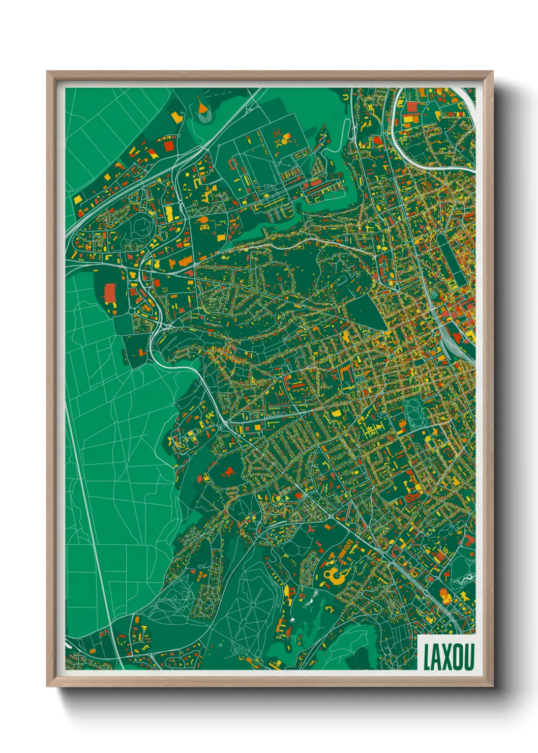 Une affiche de carte sur Laxou
