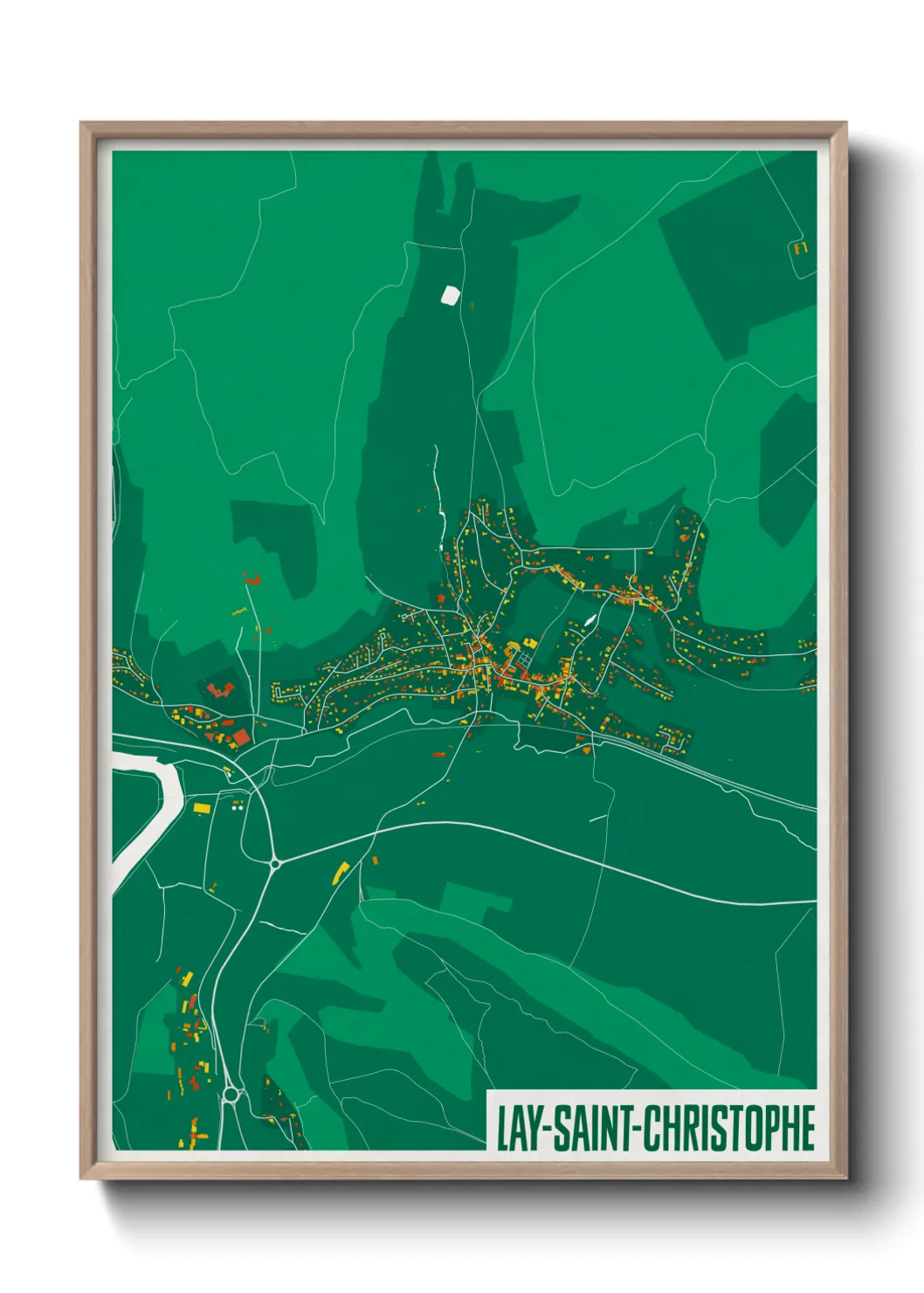 Une affiche de carte sur Lay-Saint-Christophe