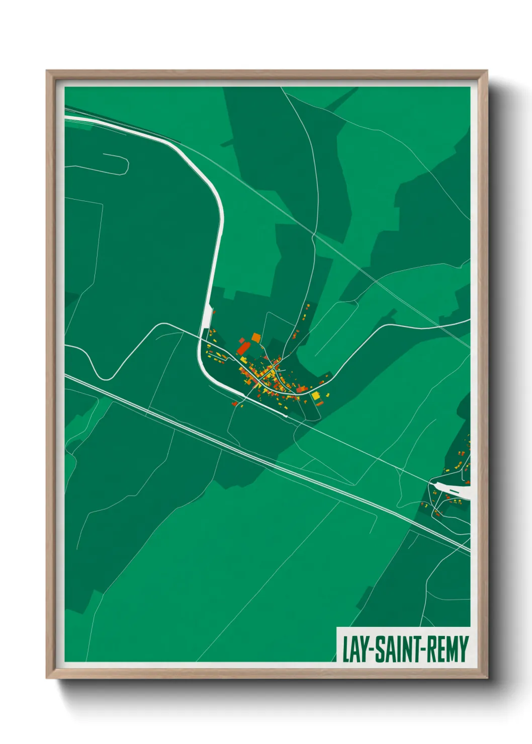 Une affiche de carte sur Lay-Saint-Remy