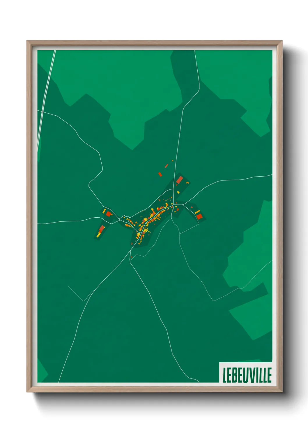 Une affiche de carte sur Lebeuville