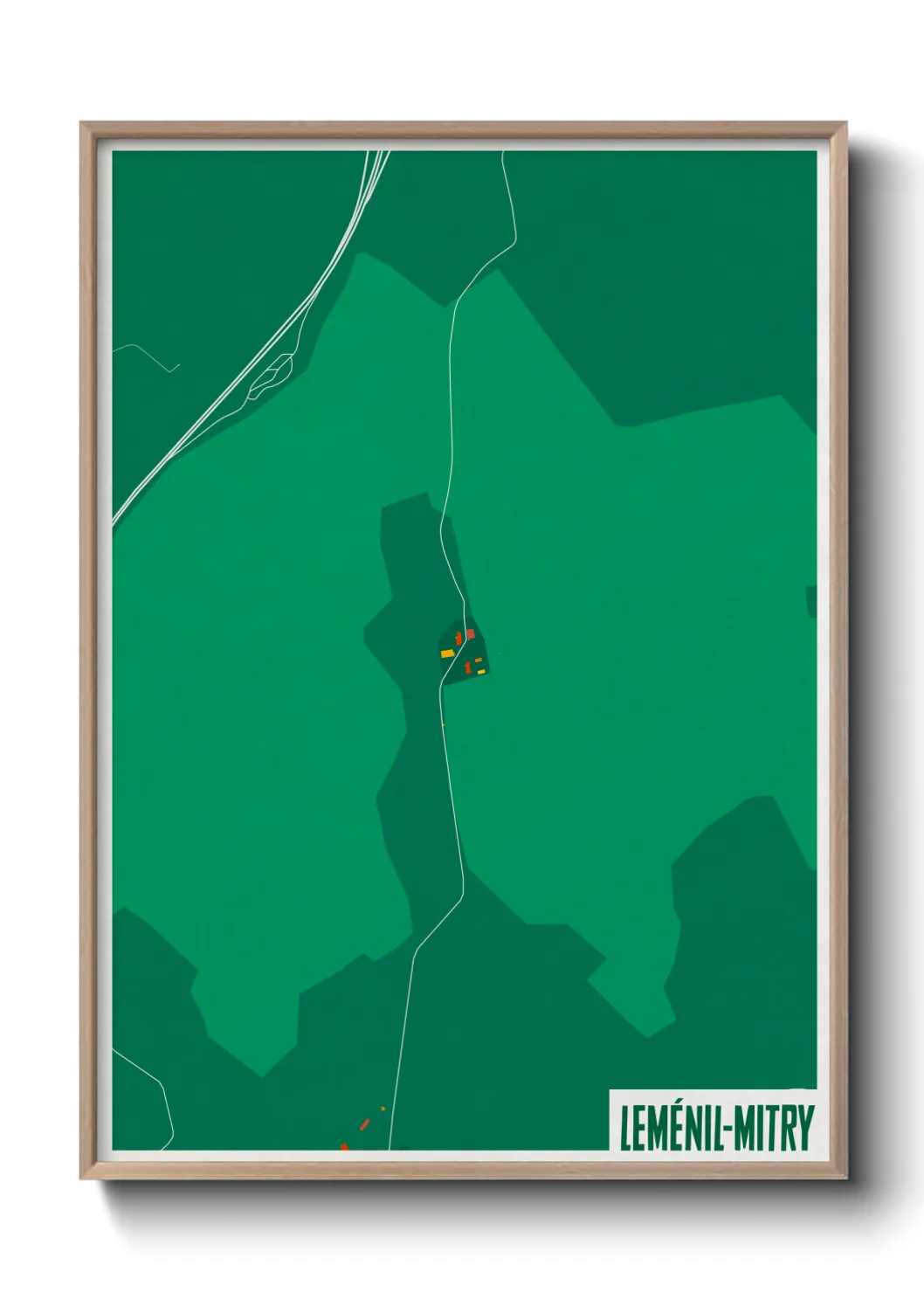 Une affiche de carte sur Leménil-Mitry