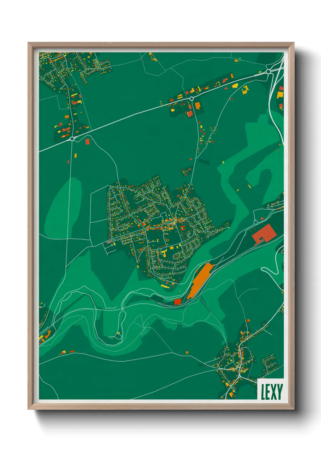 Une affiche de carte sur Lexy