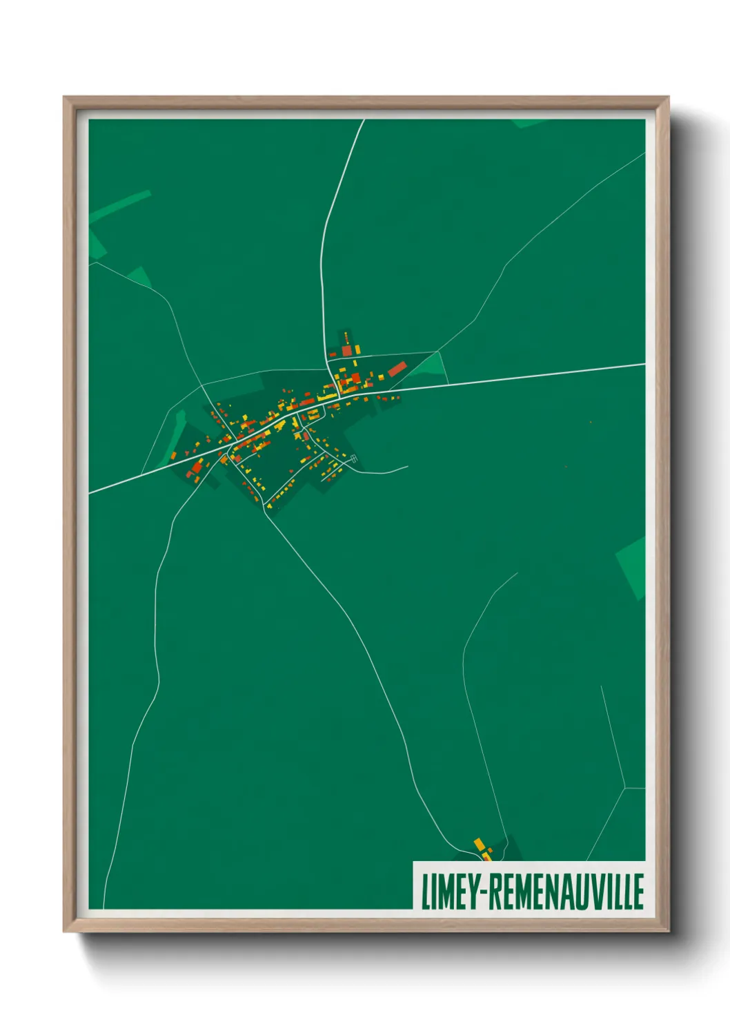 Une affiche de carte sur Limey-Remenauville