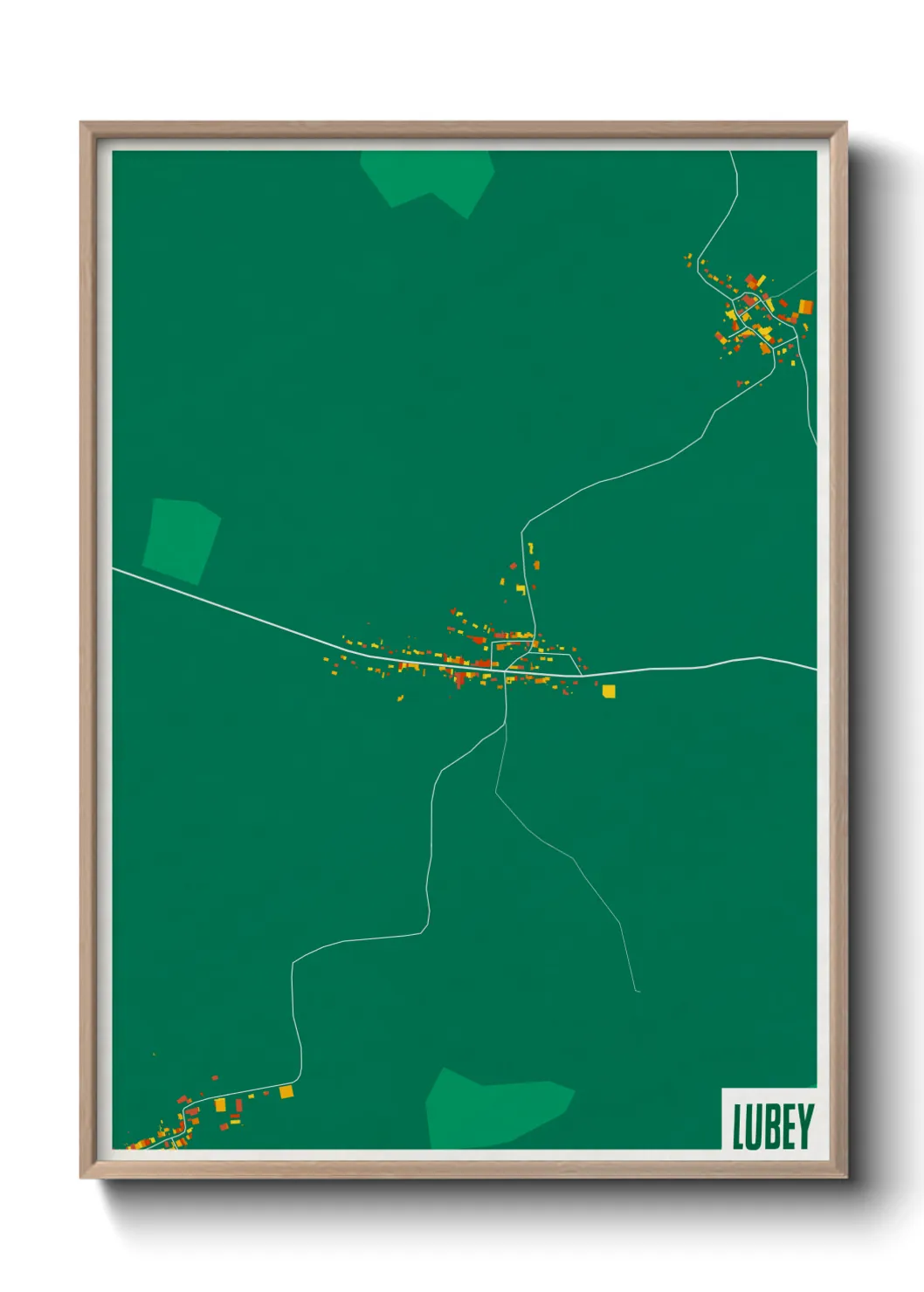 Une affiche de carte sur Lubey