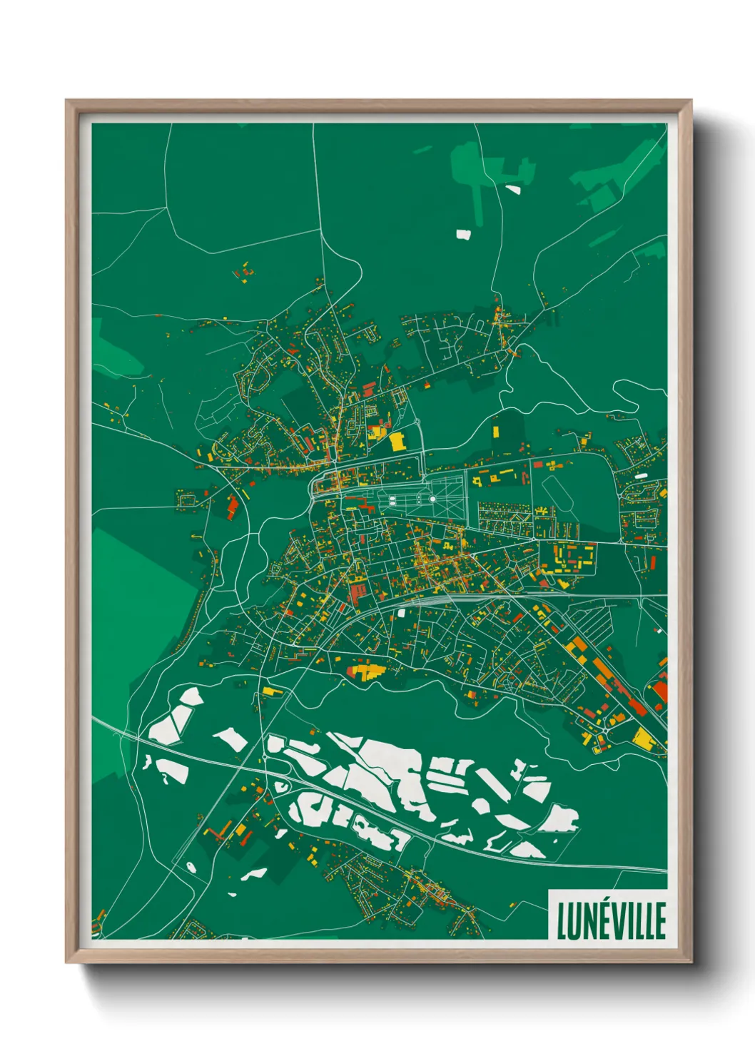 Une affiche de carte sur Lunéville