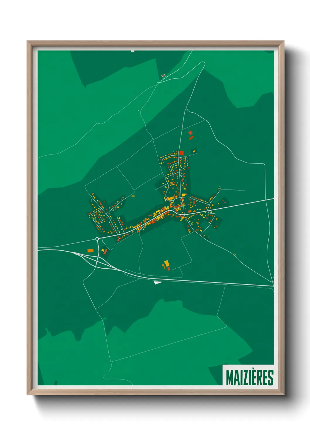 Une affiche de carte sur Maizières