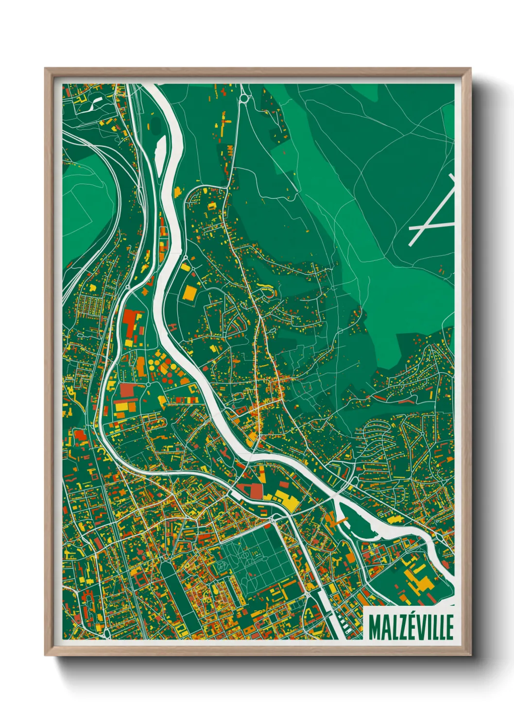 Une affiche de carte sur Malzéville