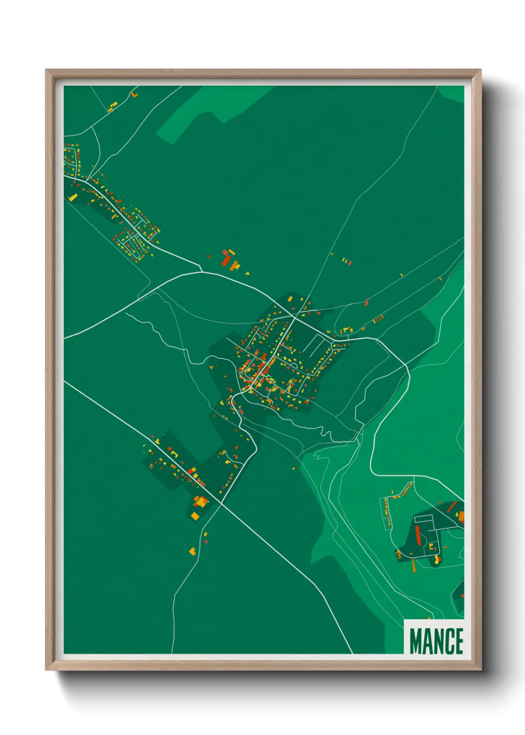 Une affiche de carte sur Mance