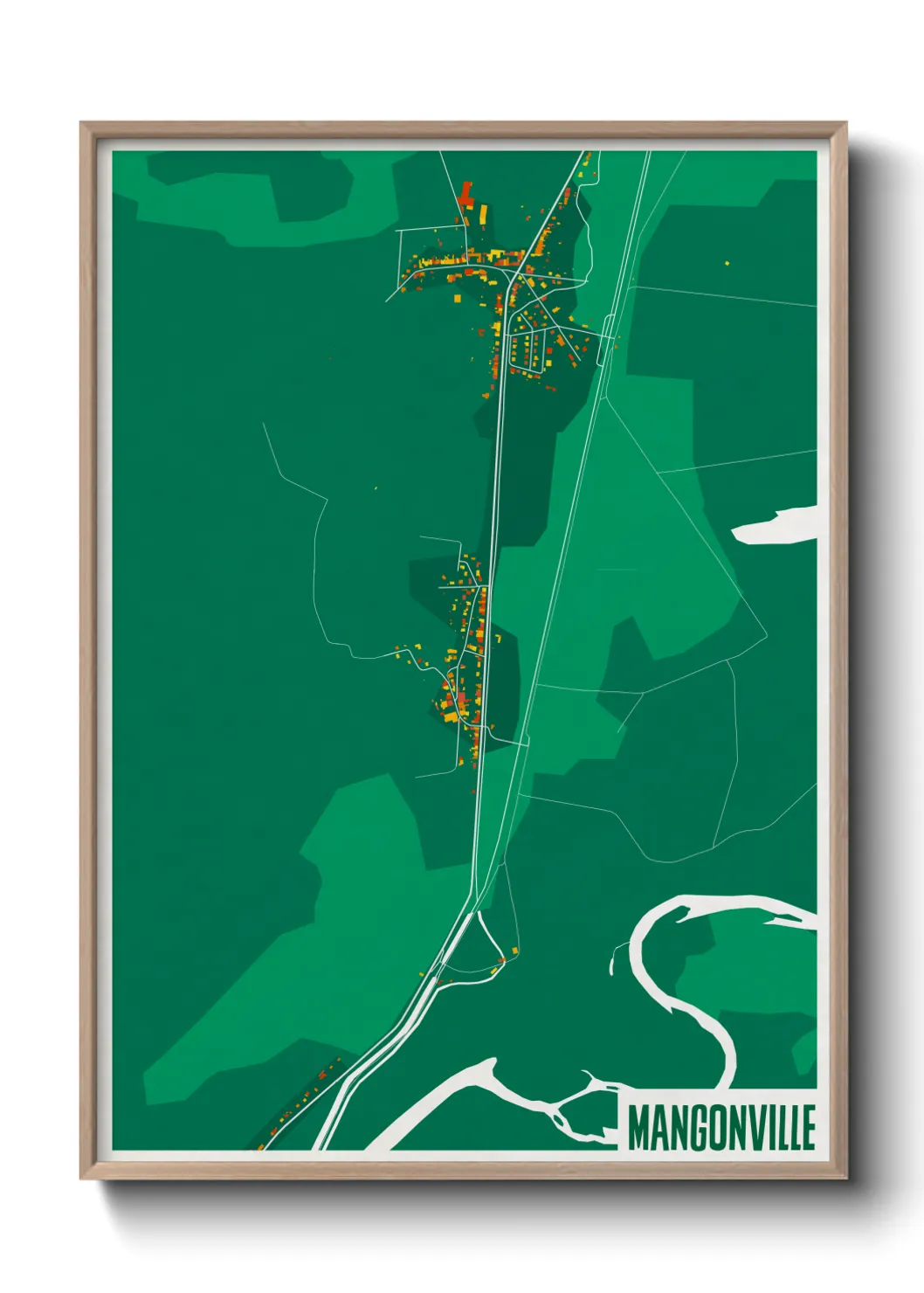 Une affiche de carte sur Mangonville