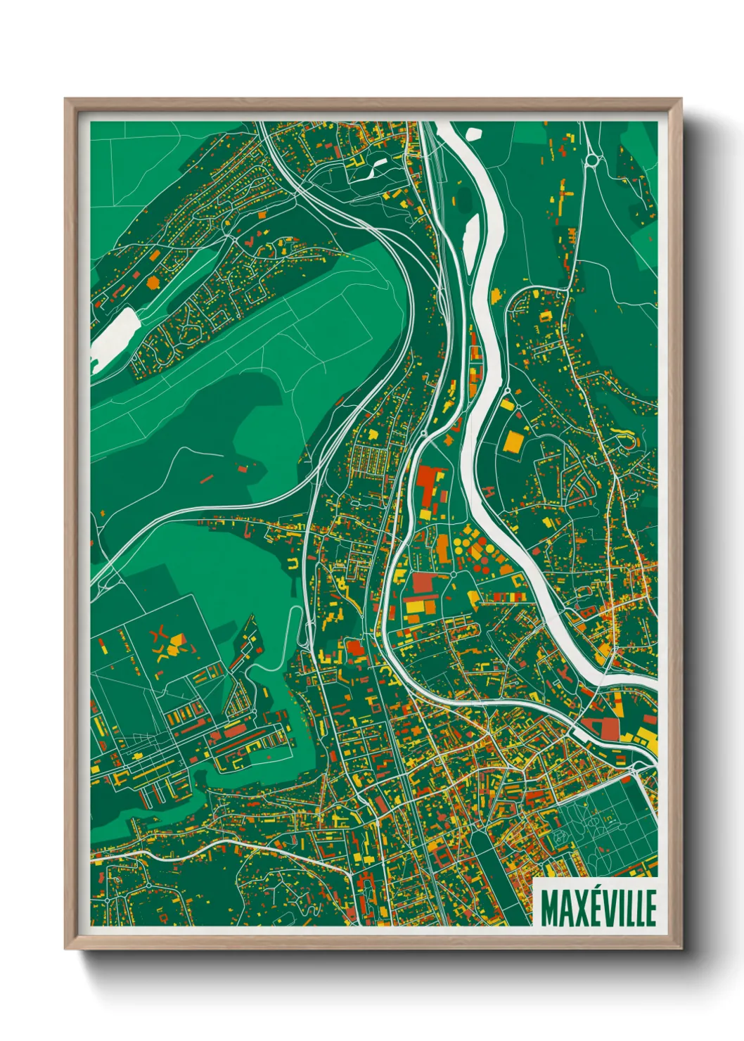 Une affiche de carte sur Maxéville