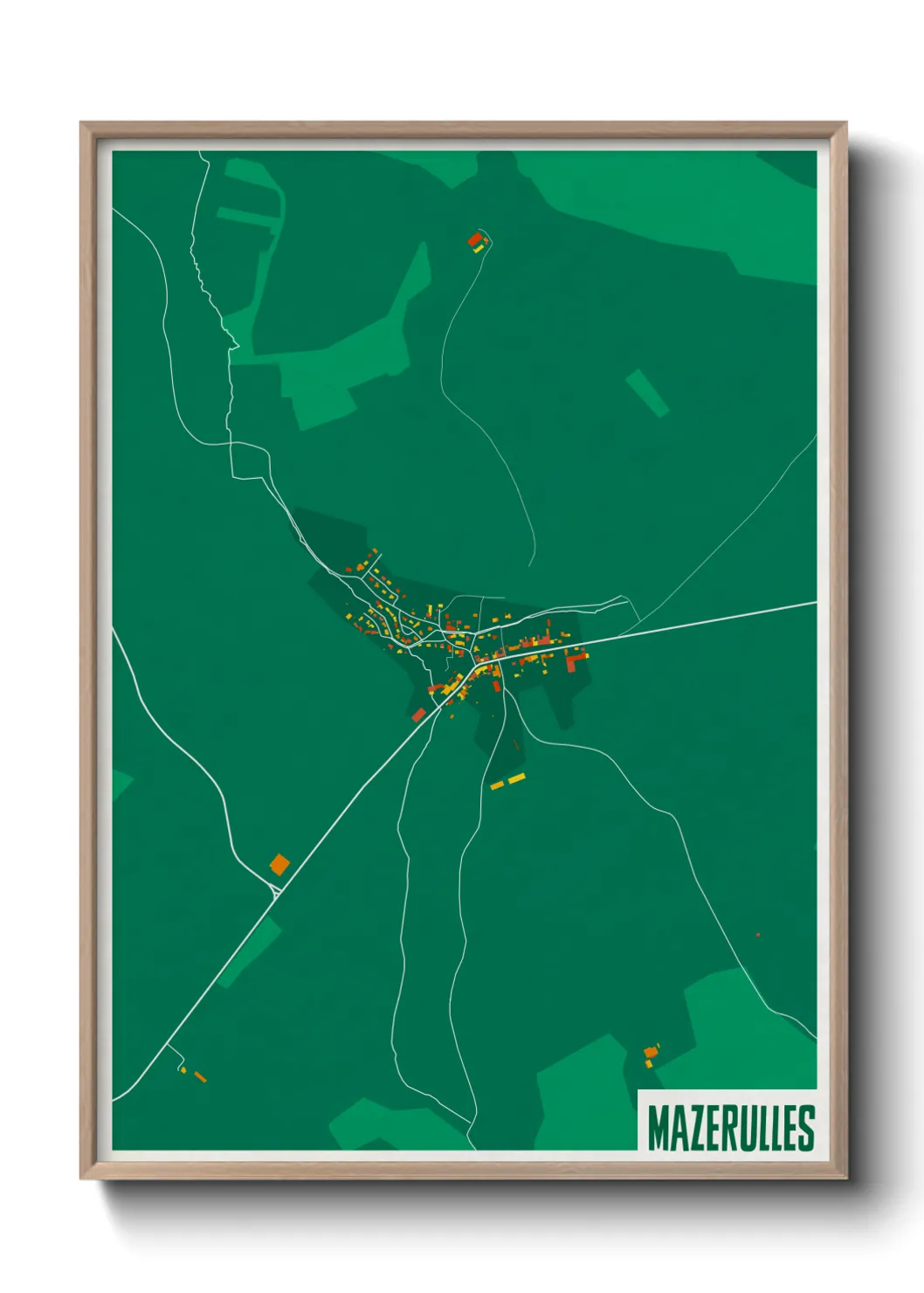Une affiche de carte sur Mazerulles